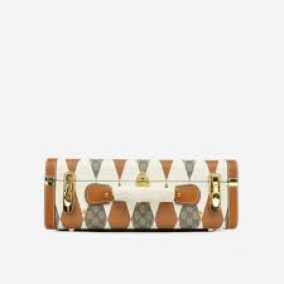 BRAND NEW GUCCI LUGGAGE! Rhombus Beige and ebony GG Supreme canvas Savoy Medium - Picture 5 of 15